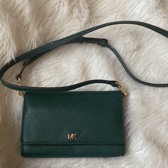 Michael Kors Handbags - MICHAEL KORS Leather Crossbody Bag green